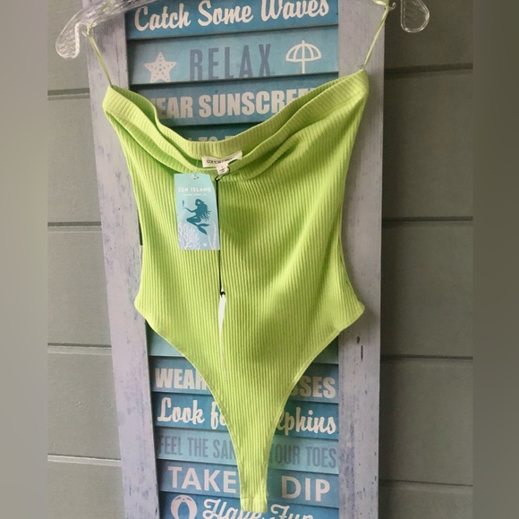Cotton Candy LA ribbed strapless thong bodysuit NEW with tags size large. Re $39 - Picture 8 of 15
